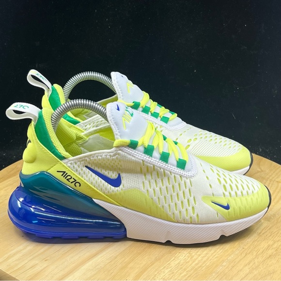 Nike Air Max 270BG White/ Green/ Blue Game Royal Shoes (FN6982 100) multi size - Picture 5 of 9